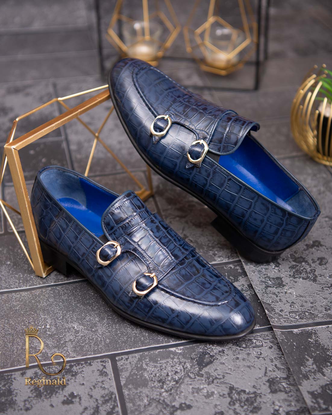 forudsigelse statsminister civilisation Loafers sko, herre, marineblå, naturligt læder- P1765