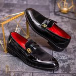 Pantofi Loafers barbatesti, negri, piele naturala- P1743