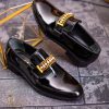 Pantofi Loafers de barbati din piele naturala, negri - P1729