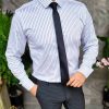 Cămașă alba cu dungi negre, Marcuzzi, slim-fit 100% bumbac - CR143
