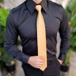 Cămașă neagra Marcuzzi, guler ascutit, slim-fit - CR146
