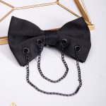 Papillon da uomo con catene metalliche, nero, da abbinare alla camicia - PP280