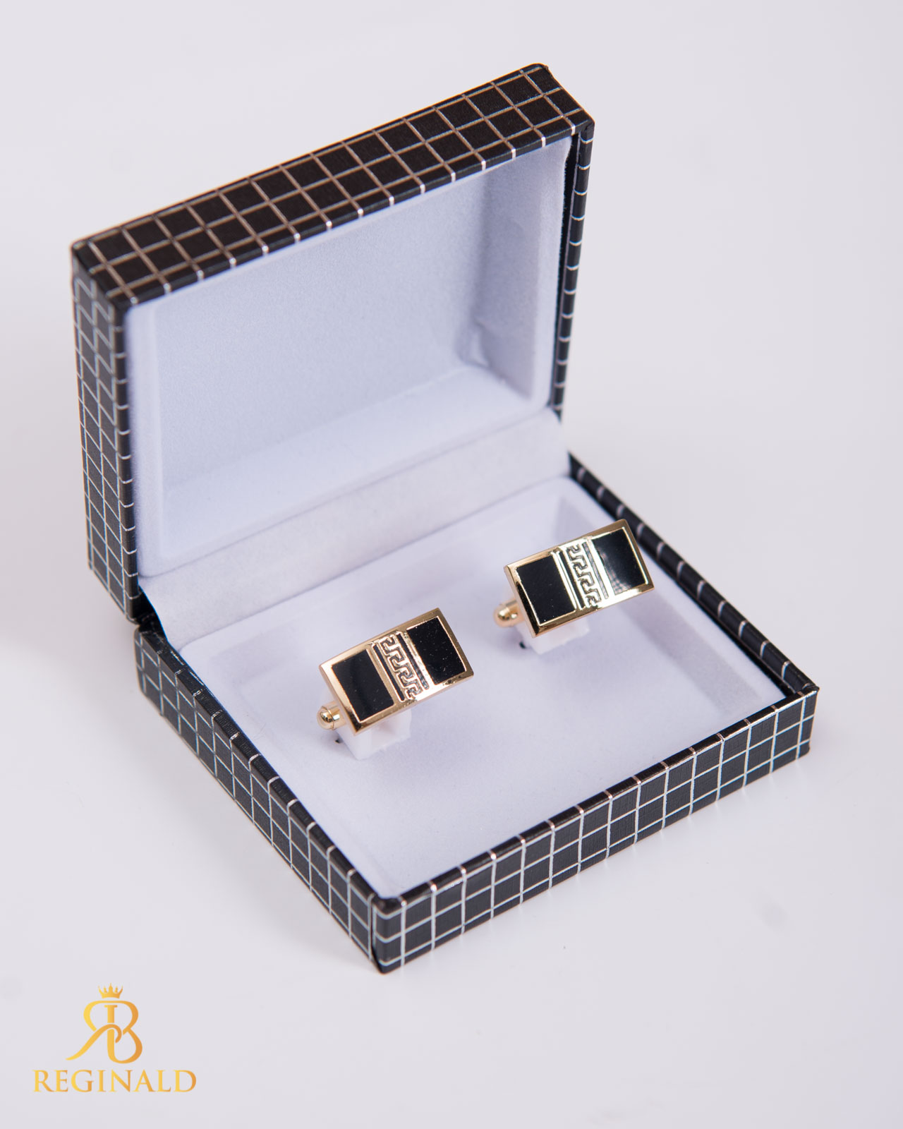 Butoni aurii cu negru - BT016 - imagine 2