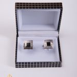 Bottoni argentati con dettagli neri - BT021