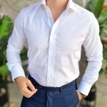 Camisa BLANCA Victor Palazzi Easy Care, cuello ancho, corte entallado - CR148