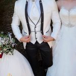 White/black ceremonial suit, 4-piece set - C4317