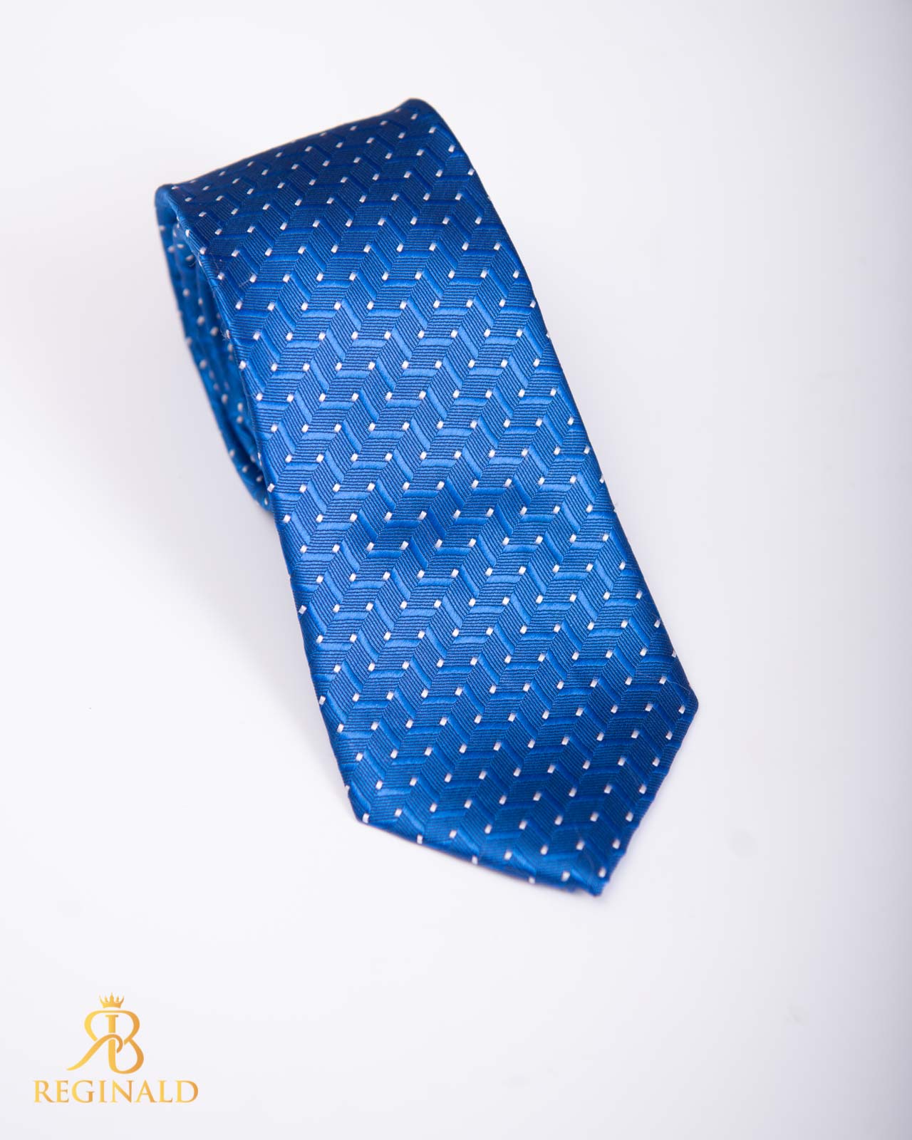 Cravata slim albastra cu model - CV940