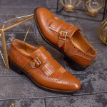 Pantofi Loafers maro, cu catarama, piele naturala- P1792
