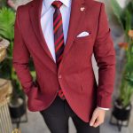 Sacou visiniu, croiala Slim-Fit - SC863
