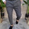 Pantaloni casual cu lant ,croiala conica, tiv intors- PN766