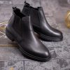 Ghete de bărbați, negre din piele 100% naturala - GH135