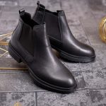 Ghete de bărbați, negre din piele 100% naturala - GH135