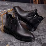 Ghete de bărbați, negre din piele 100% naturala - GH132