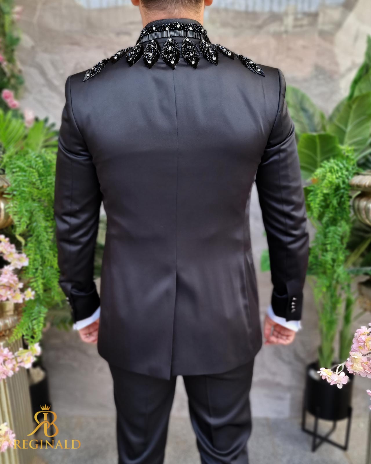 Costum negru cu pietre stralucitoare, set: 4 piese pentru NAS/MIRE/ARTISTI - C4399 - imagine 7