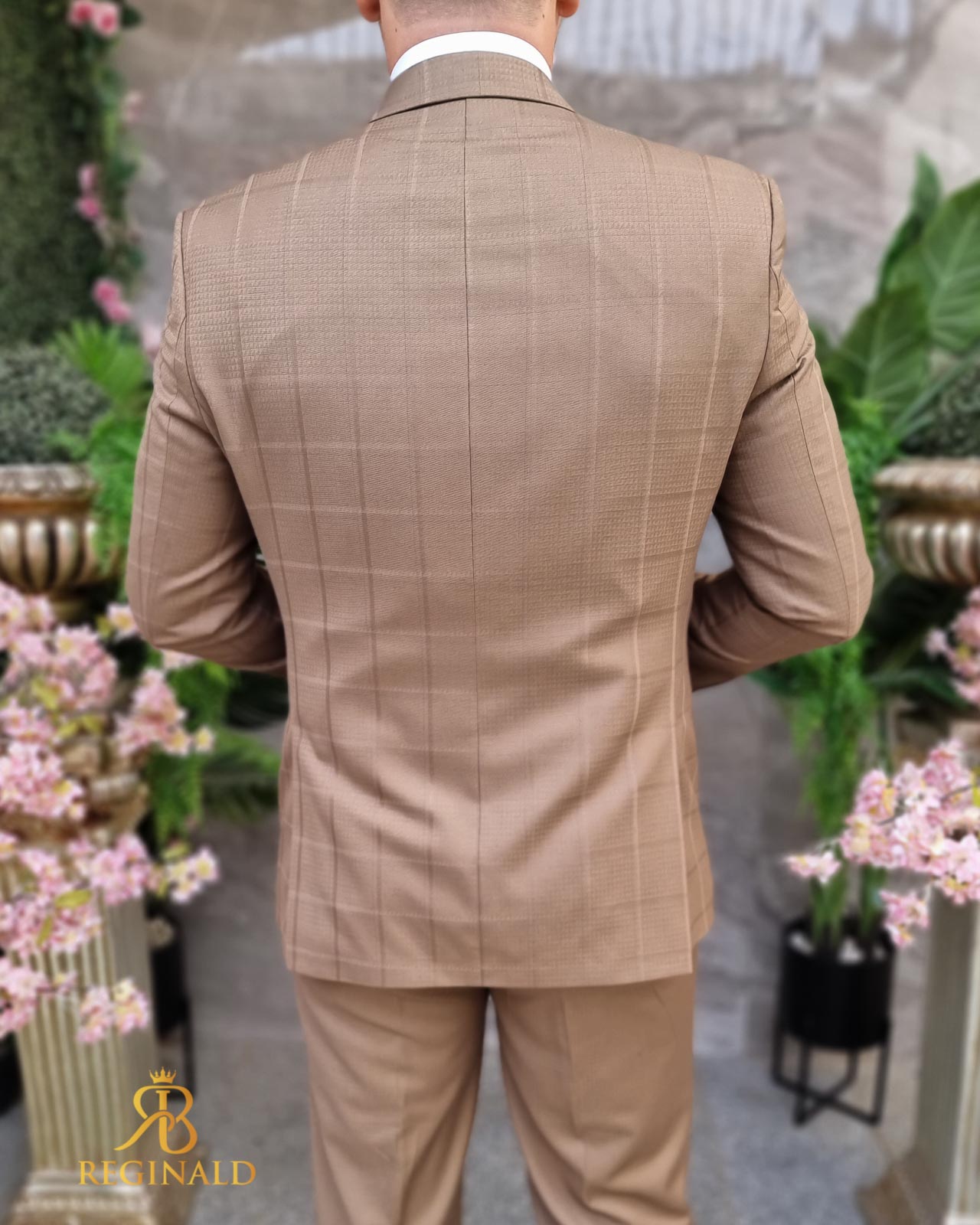 Costum elegant maro deschis, set: 3 piese - C4416 - imagine 5