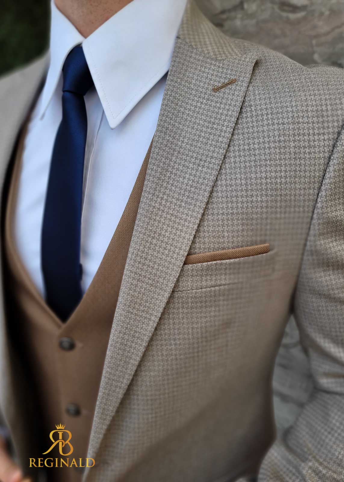 Costum elegant bej inchis , set: 3 piese - C4413 - imagine 3