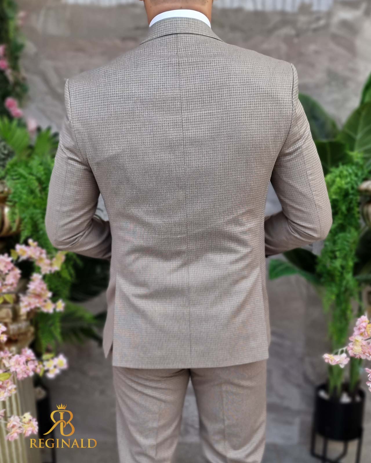 Costum elegant bej inchis , set: 3 piese - C4413 - imagine 7