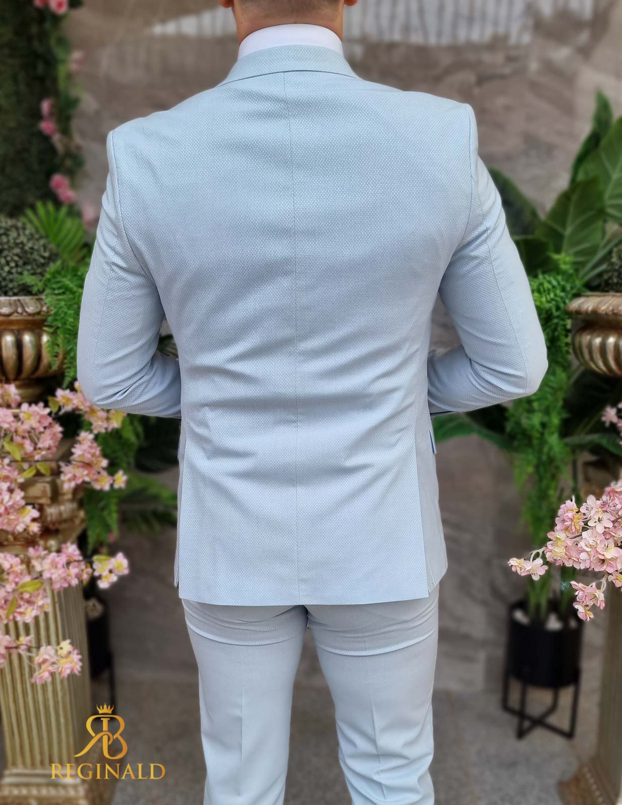 Costum elegant bleu, set: 3 piese - C4411 - imagine 6