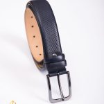Curea din piele bleumrin cu model, catarama metalica- CP446
