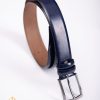 Curea din piele bleumarin, catarama metalica- CP443