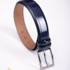 Curea din piele bleumarin, catarama metalica- CP441
