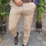 Pantaloni eleganti beige, dal taglio affusolato - PN780