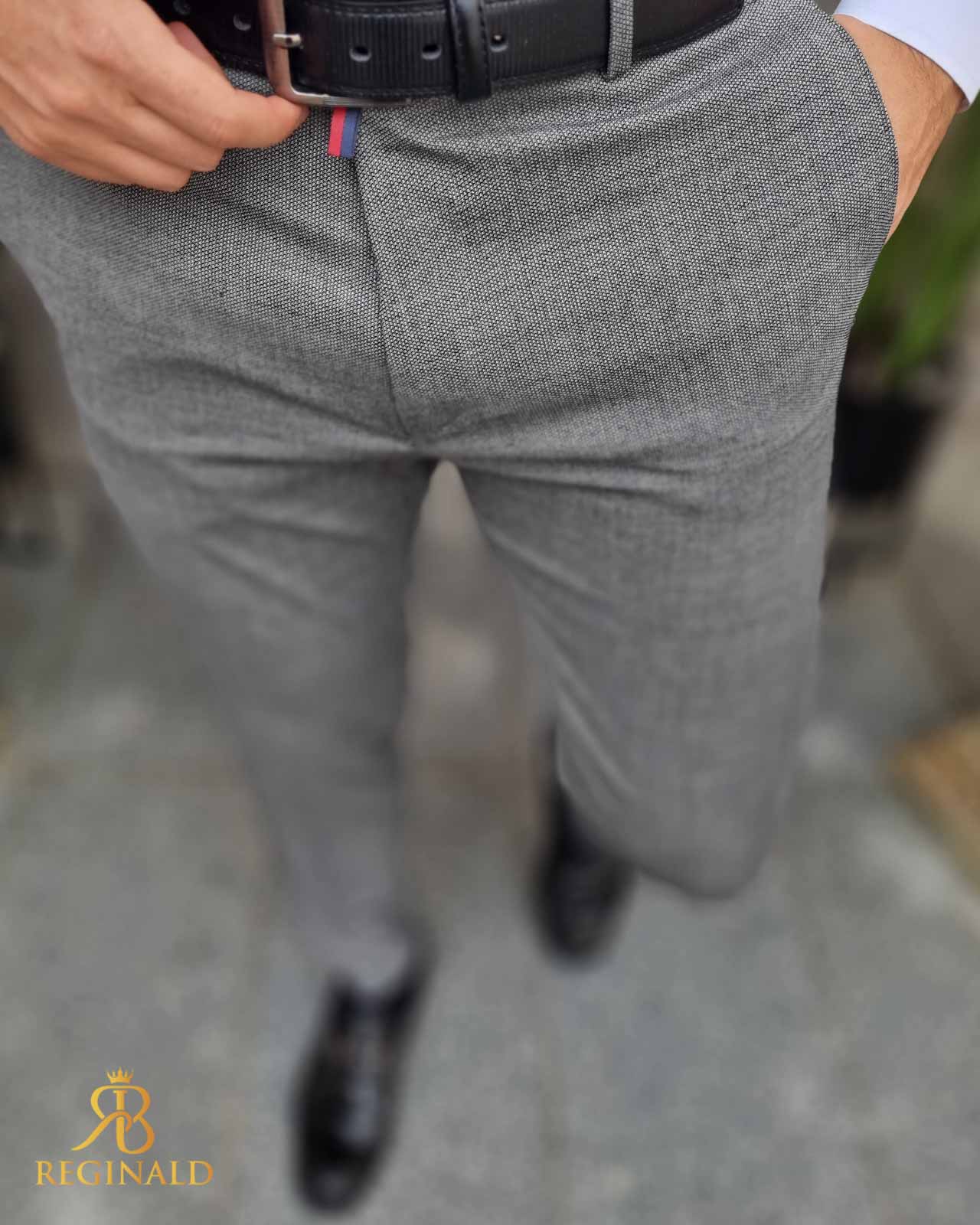 Pantaloni eleganti gri, croiala conica- PN792