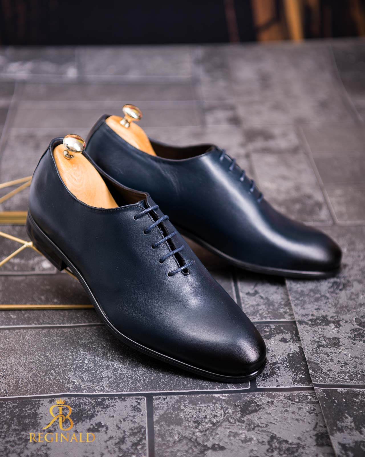 Pantofi de barbati bleumarin, OneCut, piele naturala - P1806