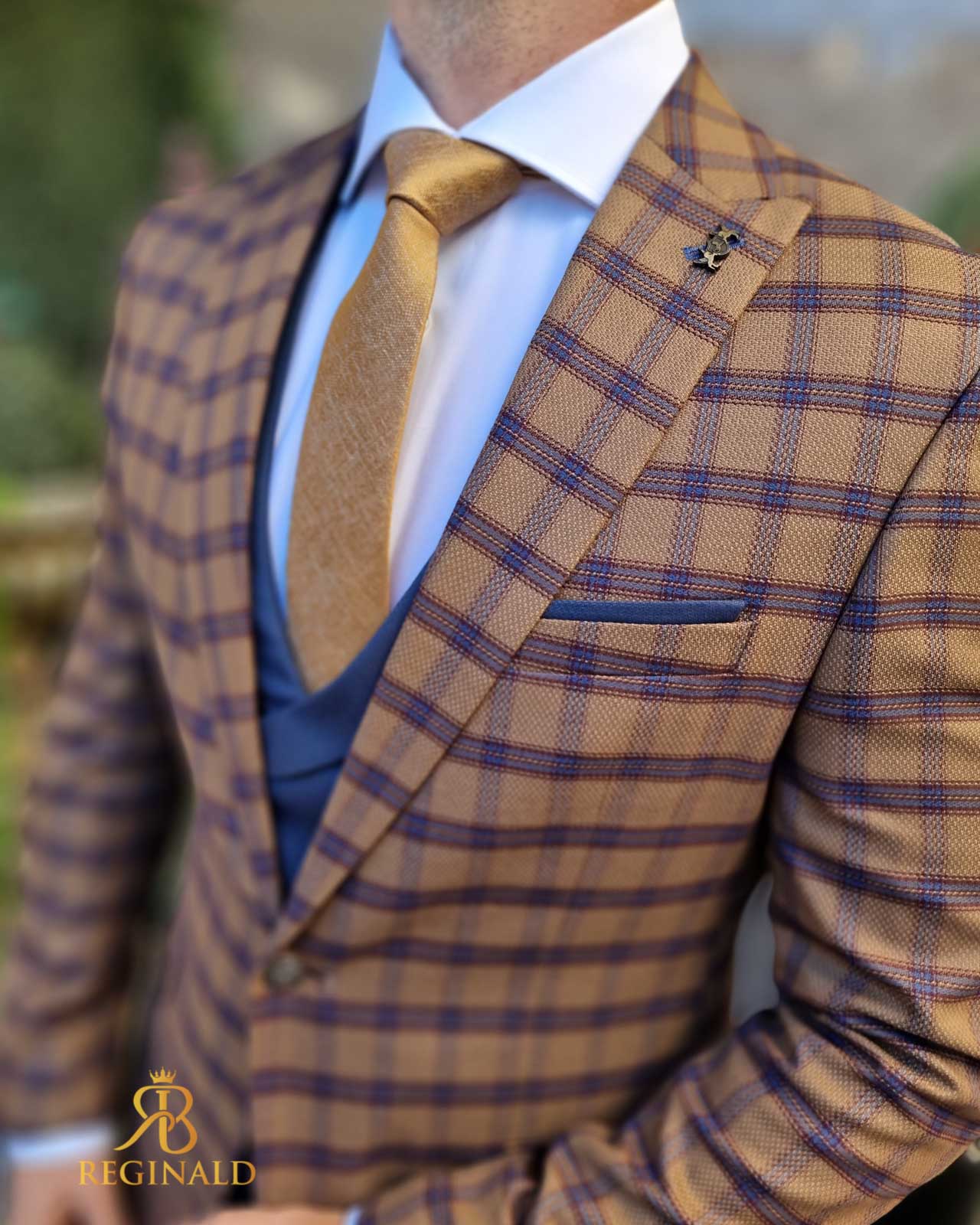 Costum maro/bleumarin in carouri, set: 3 piese - C4433 - imagine 4