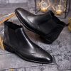 Ghete Reginald de bărbați, negre, din piele 100% naturala - GH138