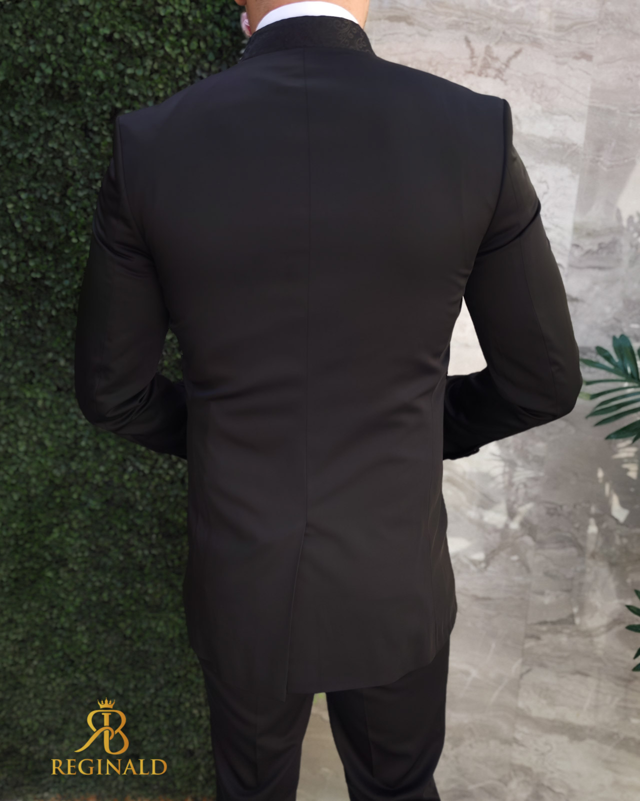 Costum ceremonie barbati Set: Sacou, Vesta, Pantalon, Cravata - C4716