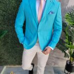 Men's Blazer, Slim Fit, Light Blue - SC873