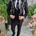 Costum ceremonie barbati Set: Sacou, Vesta, Pantalon, Cravata - C4634