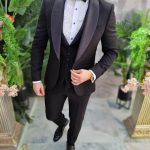 Black suit GROOM/BEST MAN, Jacket, Trousers, Waistcoat, Bow tie - C4630