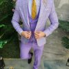 Costum de bărbați, lila: Sacou, Vesta si Pantalon - C4639