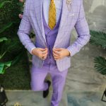 Costum de bărbați, lila: Sacou, Vesta si Pantalon - C4639