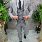 Light grey men's suit: Jacket, waistcoat and trousers - C4651