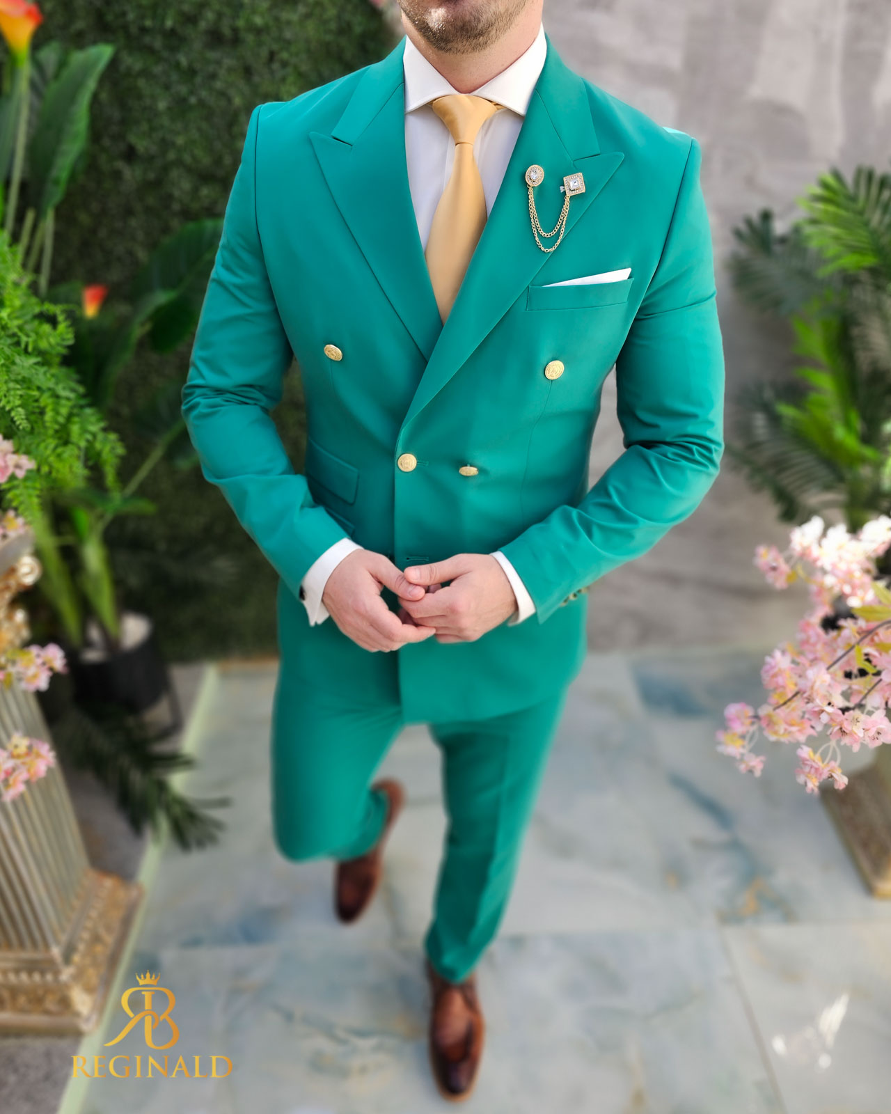 Costum de barbati verde: Sacou si Pantalon - C4657