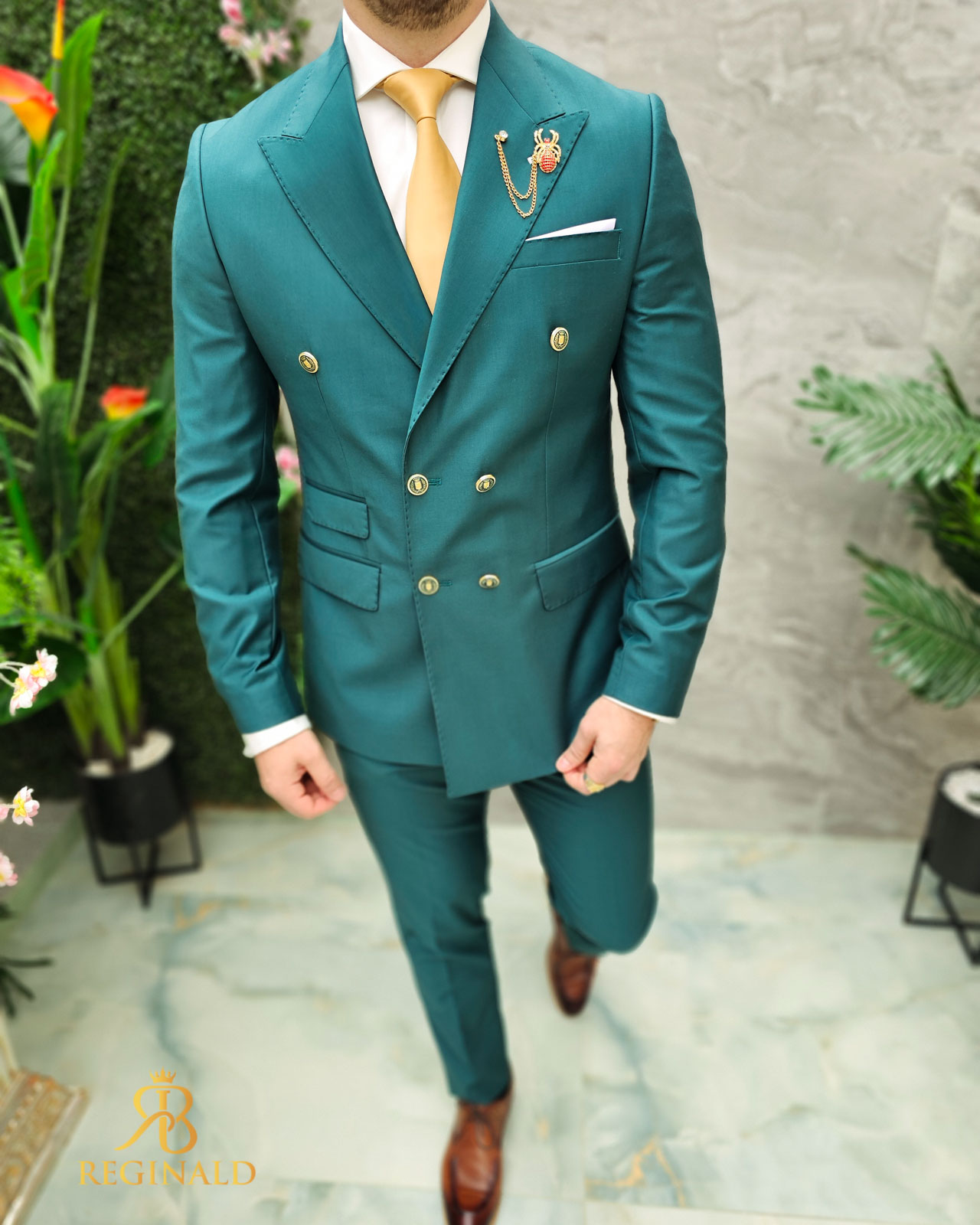 Costum de barbati verde: Sacou si Pantalon - C4667
