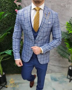 Alternative view of Costum de bărbați, bleumarin: Sacou, Vesta si Pantalon - C4648