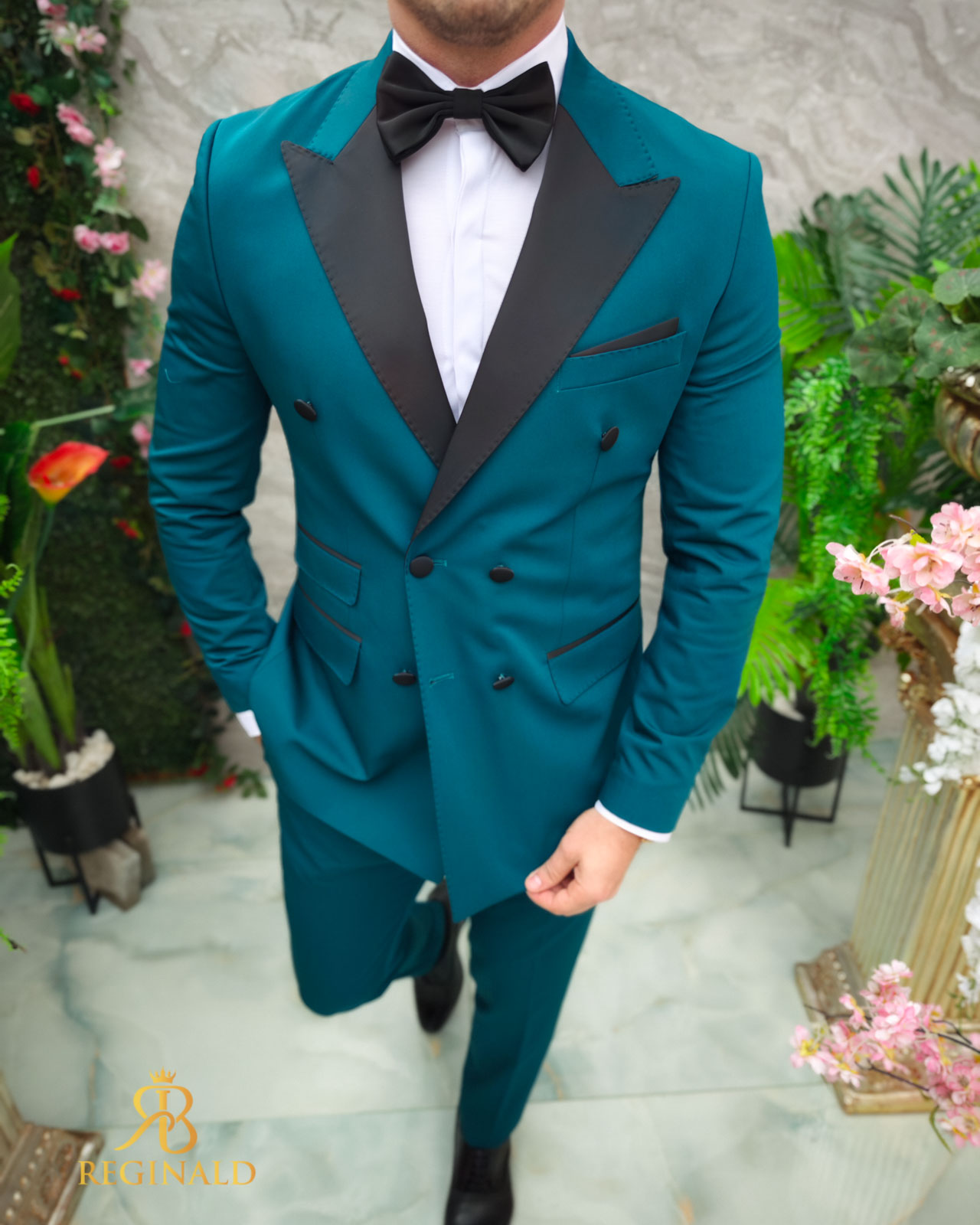 Costum verde de ceremonie Mire/Nas, Sacou, Pantalon, Papion - C4729 - imagine 9