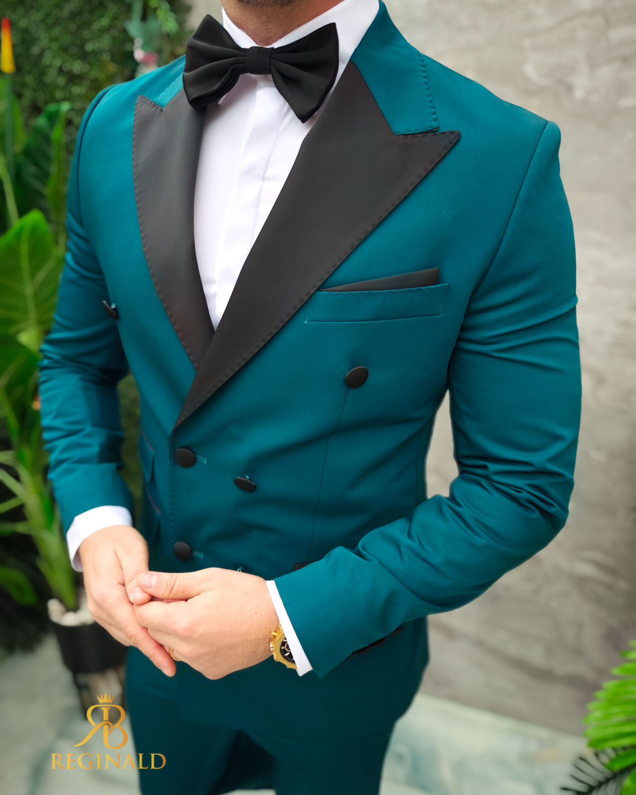 Costum verde de ceremonie Mire/Nas, Sacou, Pantalon, Papion - C4729 - imagine 7