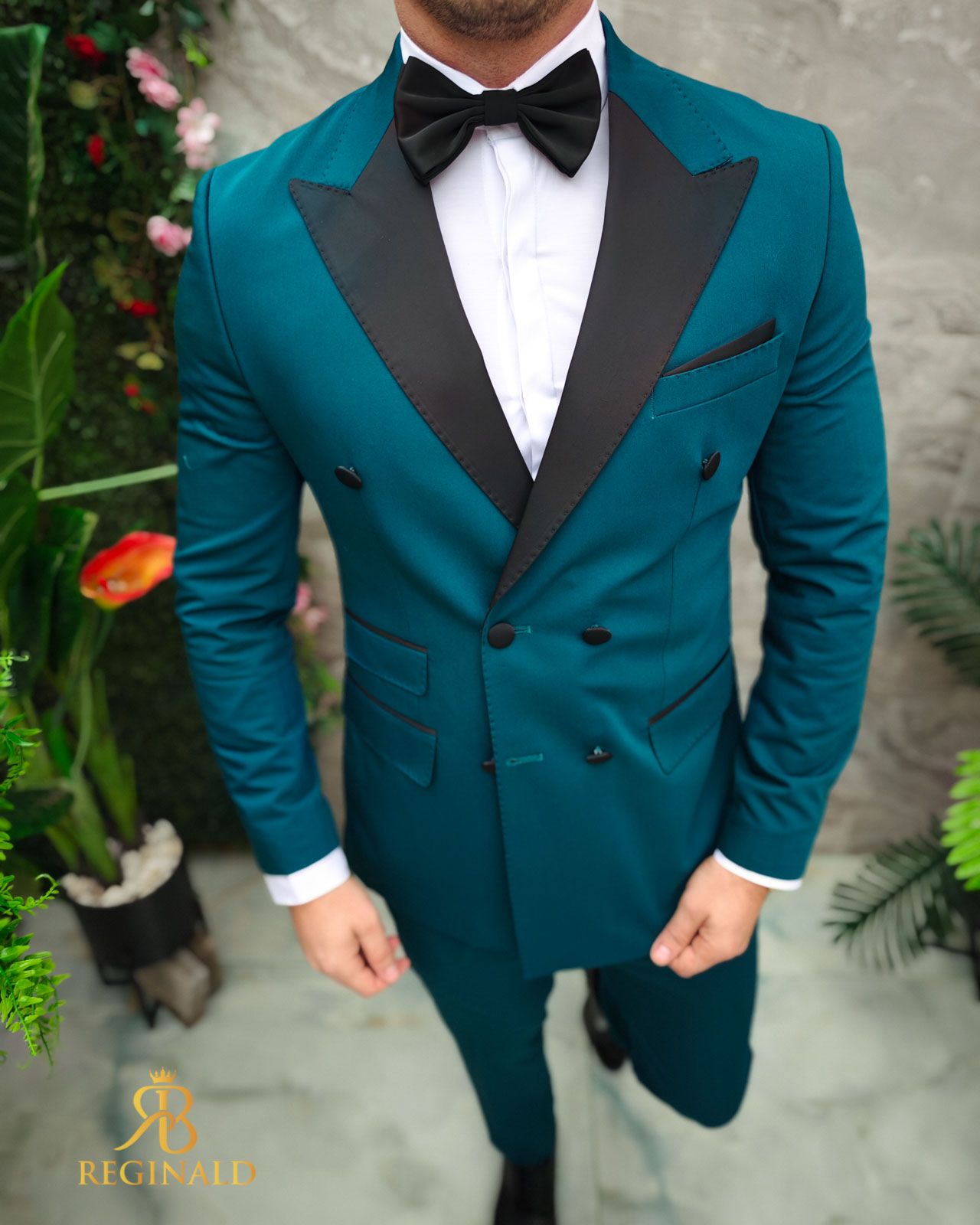 Costum verde de ceremonie Mire/Nas, Sacou, Pantalon, Papion - C4729 - imagine 6