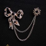 Cadena metálica para chaqueta, plateada con piedras - LT397