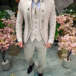 Elegant beige suit GROOM/BEST MAN, set: 4 pieces - C4814