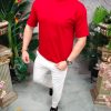 Tricou de bărbați, Rosu cu guler rotund- TR1066