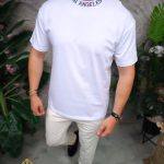 Tricou de bărbați, Alb cu guler rotund- TR1065