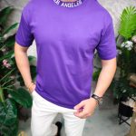 Tricou de bărbați, Mov cu guler rotund- TR1064
