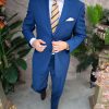 Costum de barbati bleumarin , Regular-Fit: Sacou si Pantalon - C4848