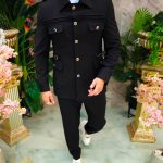 Traje SAFARI negro: chaqueta y pantalón - C4941
